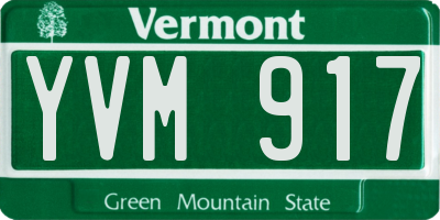 VT license plate YVM917