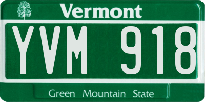 VT license plate YVM918