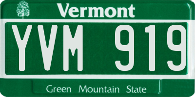 VT license plate YVM919