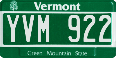 VT license plate YVM922