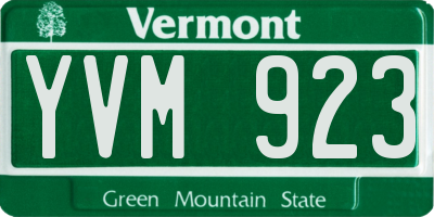 VT license plate YVM923