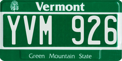 VT license plate YVM926