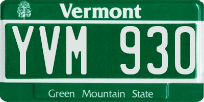 VT license plate YVM930