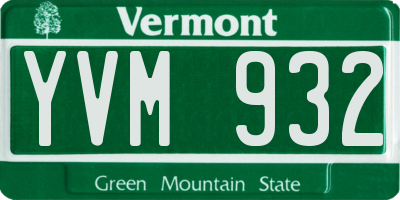 VT license plate YVM932