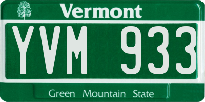 VT license plate YVM933