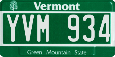 VT license plate YVM934