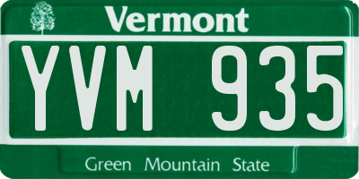 VT license plate YVM935
