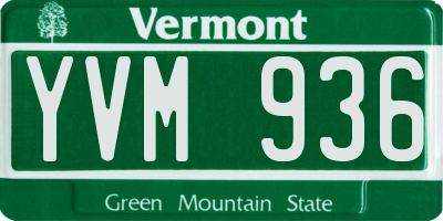 VT license plate YVM936