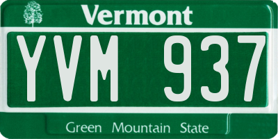 VT license plate YVM937
