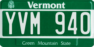 VT license plate YVM940