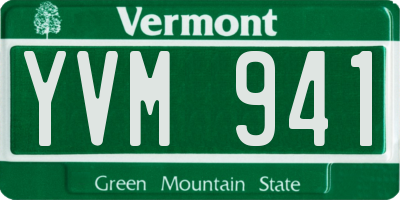 VT license plate YVM941