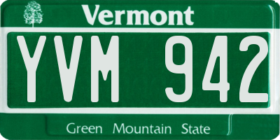 VT license plate YVM942