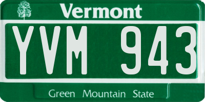 VT license plate YVM943
