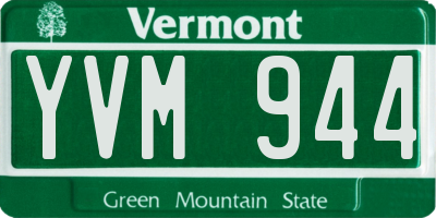 VT license plate YVM944