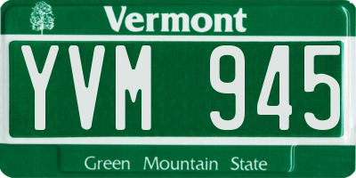 VT license plate YVM945