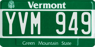 VT license plate YVM949
