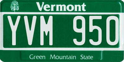 VT license plate YVM950