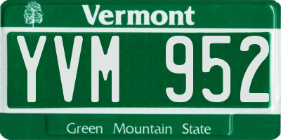 VT license plate YVM952