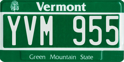 VT license plate YVM955