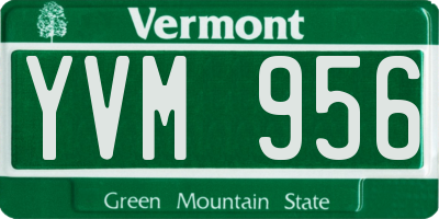 VT license plate YVM956