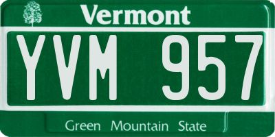 VT license plate YVM957