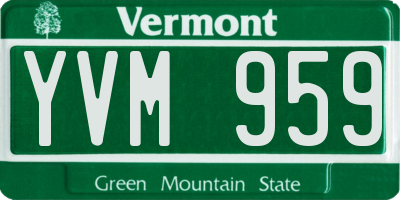 VT license plate YVM959
