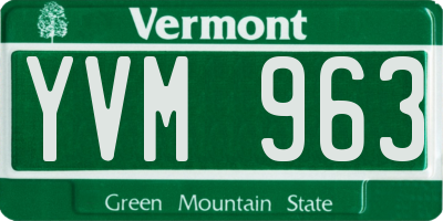 VT license plate YVM963