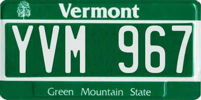 VT license plate YVM967