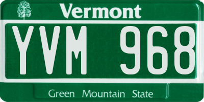 VT license plate YVM968