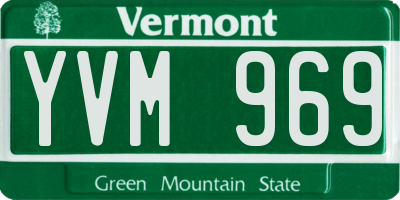 VT license plate YVM969