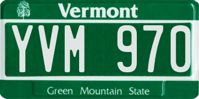 VT license plate YVM970