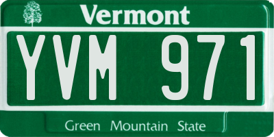 VT license plate YVM971