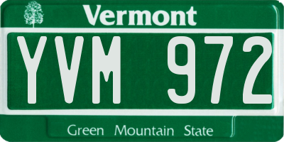 VT license plate YVM972
