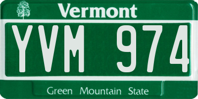 VT license plate YVM974