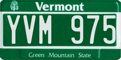 VT license plate YVM975