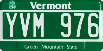 VT license plate YVM976