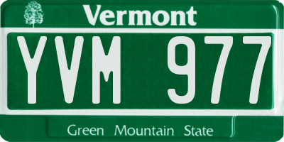 VT license plate YVM977