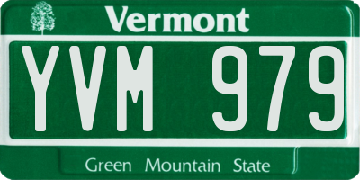 VT license plate YVM979