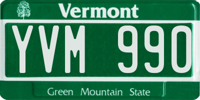 VT license plate YVM990