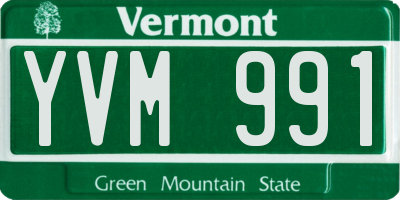 VT license plate YVM991