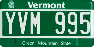 VT license plate YVM995