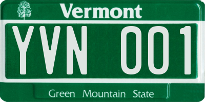 VT license plate YVN001