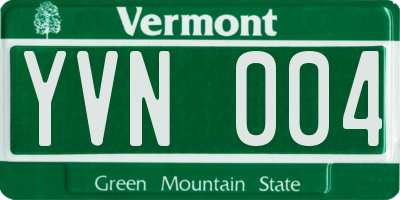 VT license plate YVN004