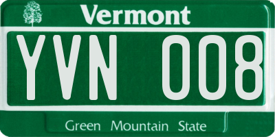 VT license plate YVN008