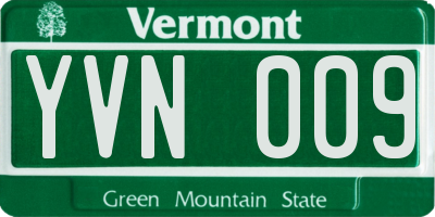 VT license plate YVN009