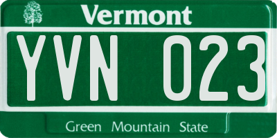VT license plate YVN023