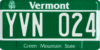 VT license plate YVN024