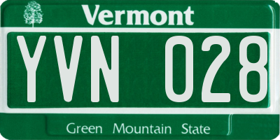 VT license plate YVN028