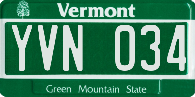 VT license plate YVN034