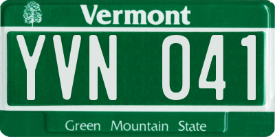 VT license plate YVN041